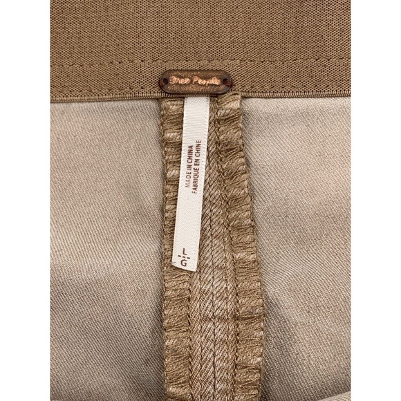 Free People Stretchy Tan‎ Mini Skirt Size Large - Picture 3 of 5